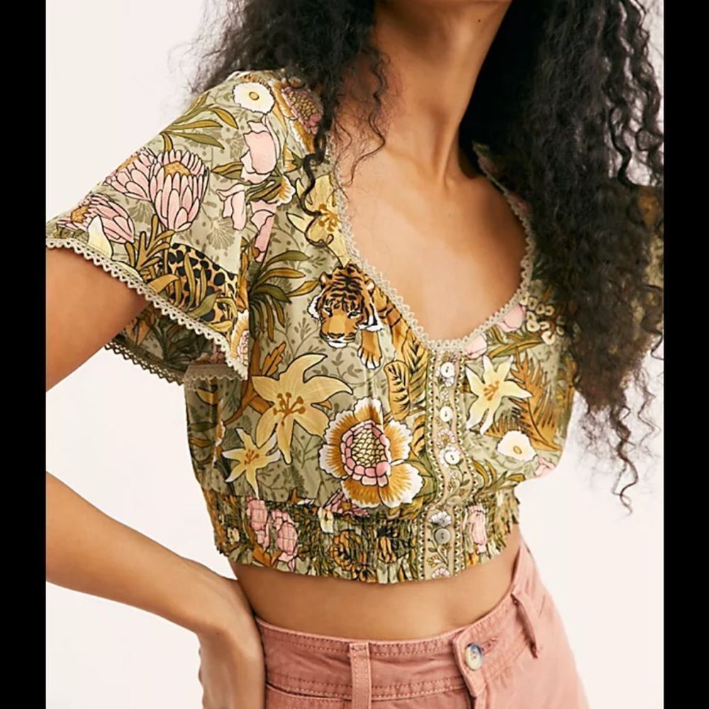 Spell and the Gypsy jungle floral printed crop top boho